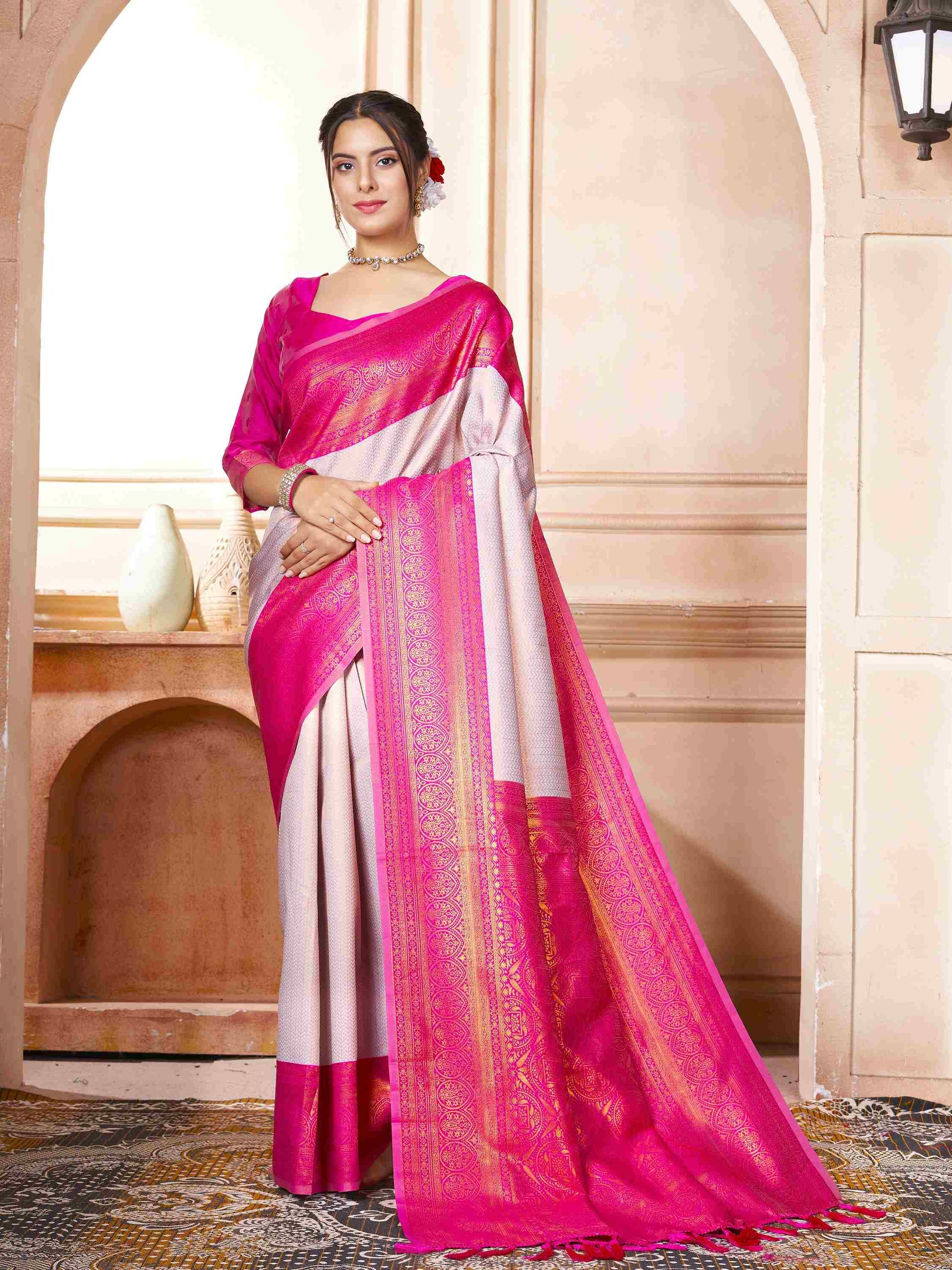 Kanchipuram Silk Saree Lavender-Pink