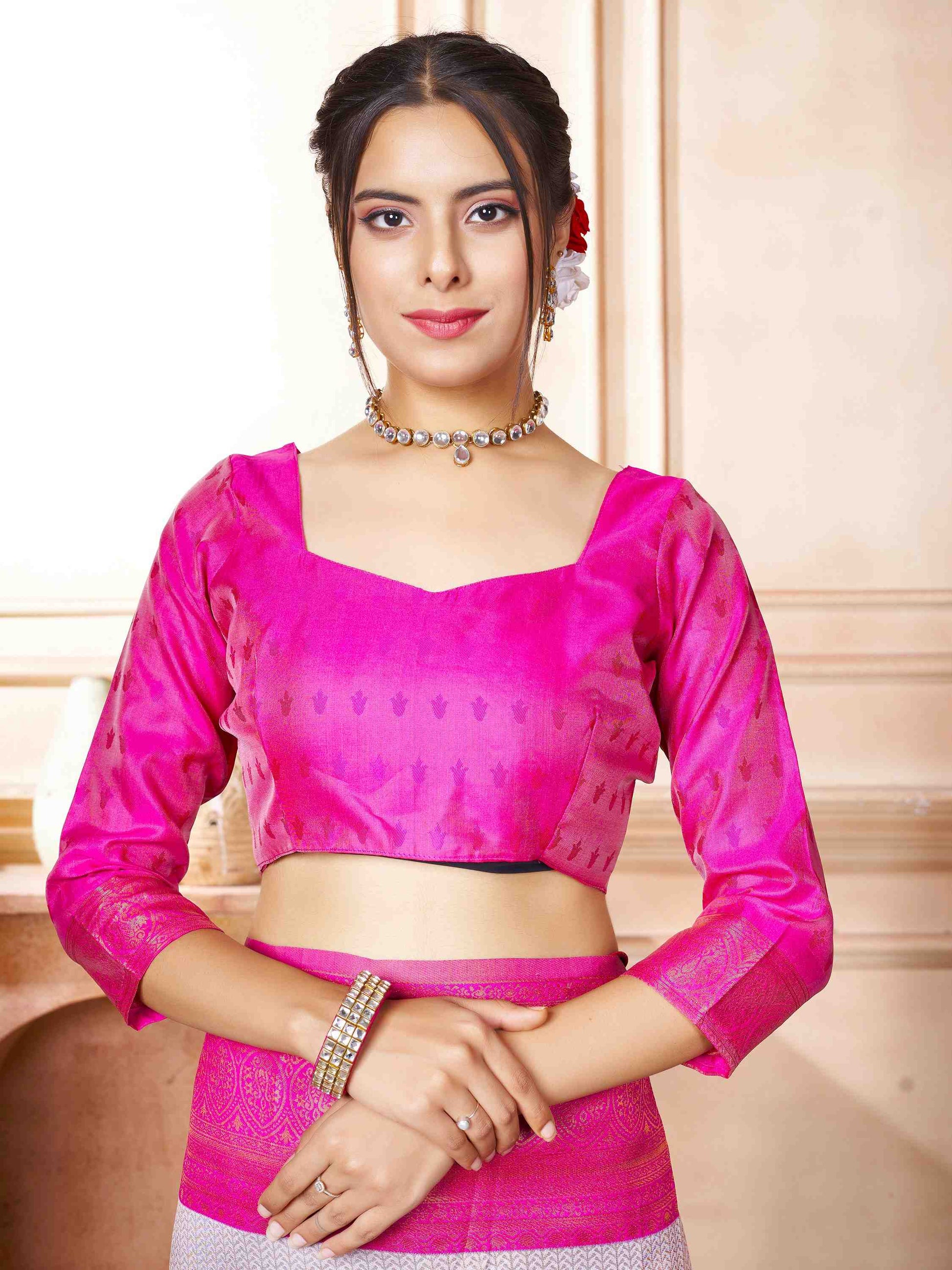 Kanchipuram Silk Saree Lavender-Pink