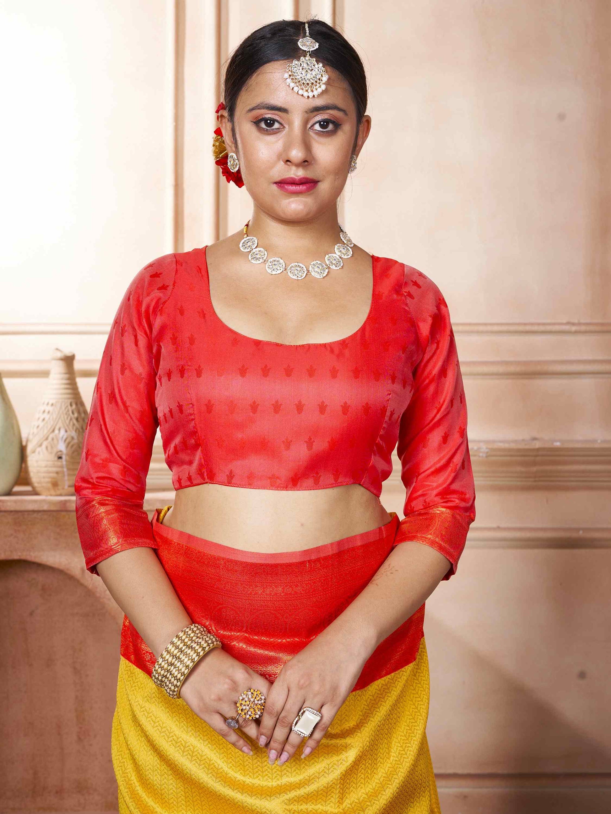 Kanchipuram Silk Saree Lemon Yellow