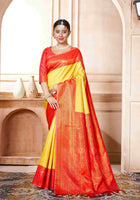 Kanchipuram Silk Saree Lemon Yellow