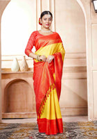 Kanchipuram Silk Saree Lemon Yellow
