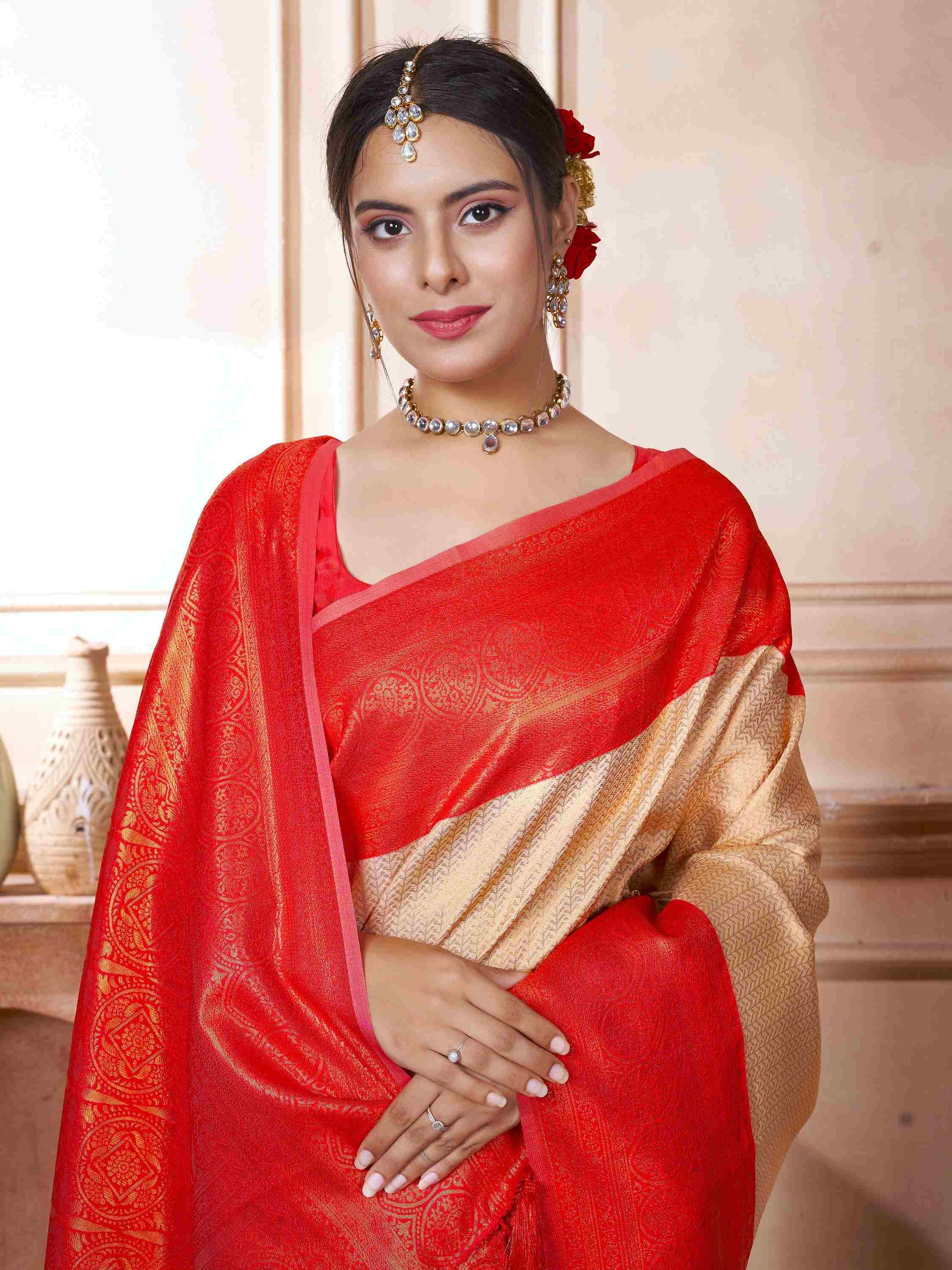 Kanchipuram Silk Saree Off White