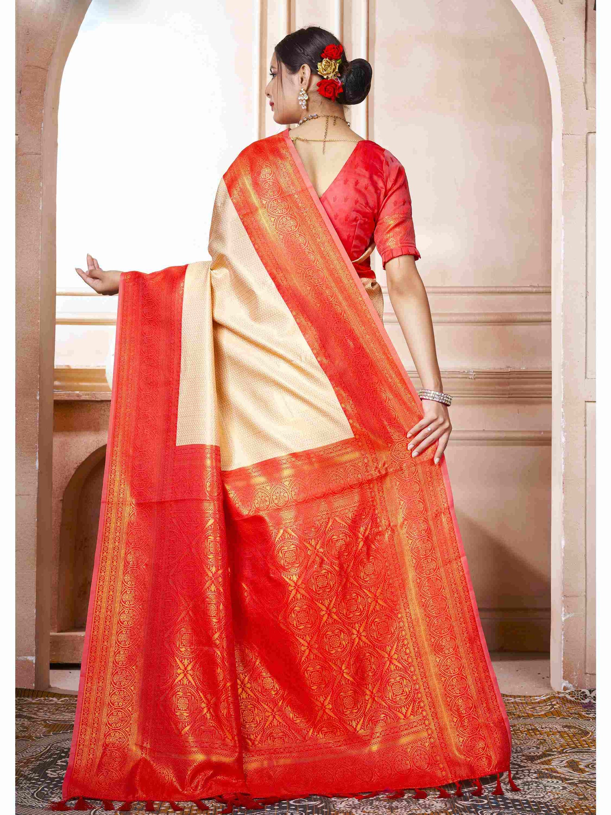 Kanchipuram Silk Saree Off White