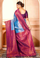 Kanchipuram Silk Saree Sky Blue