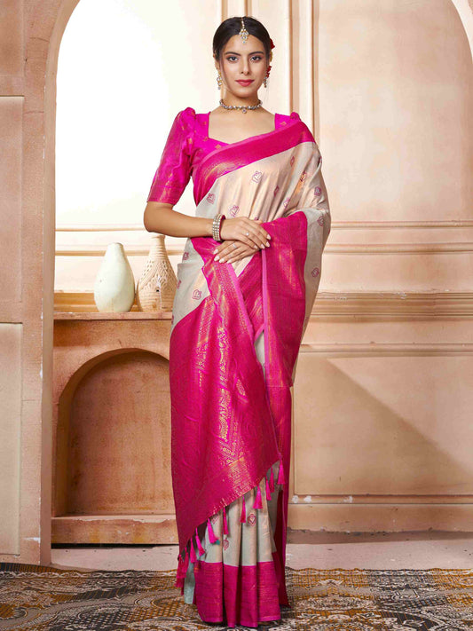 Kanjivaram Saree Cream