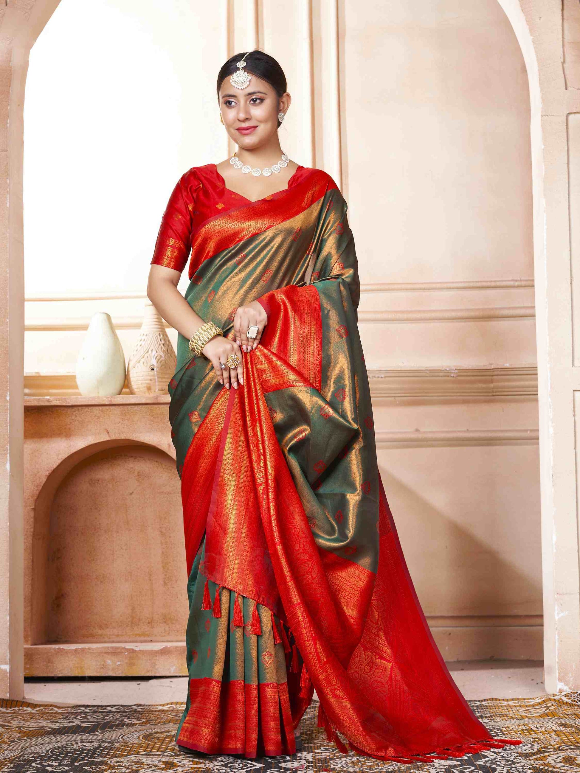Kanjivaram Saree Green