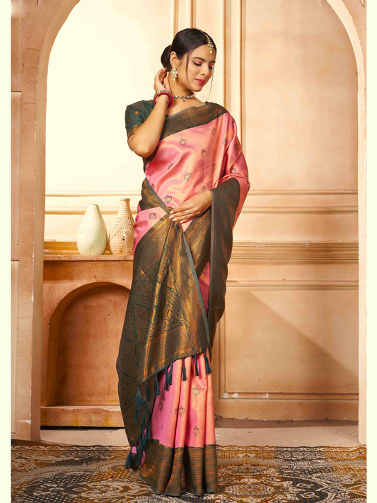 Kanjivaram Saree Pink