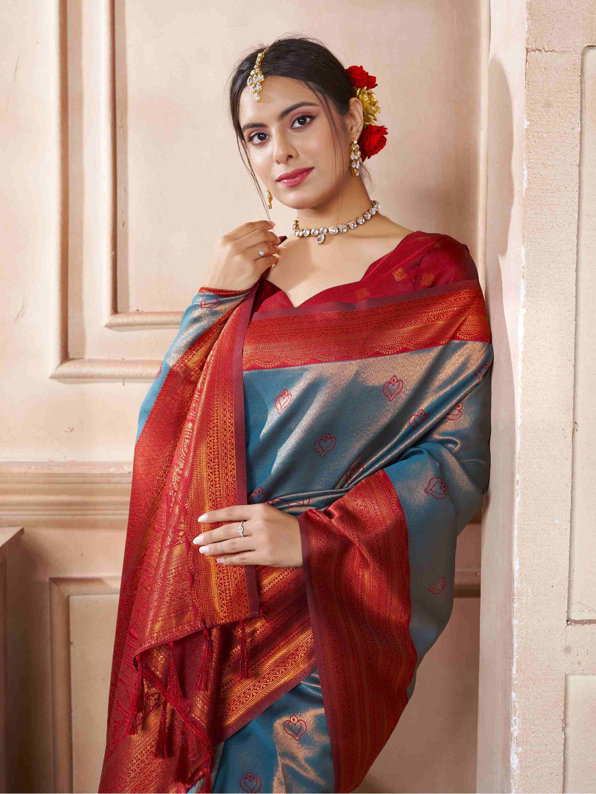 Kanjivaram Saree Turquoise