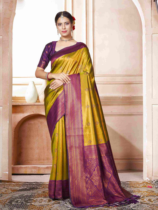 Kanjivaram Saree Yellow