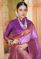 Lavender Kanjivaram Silk Saree