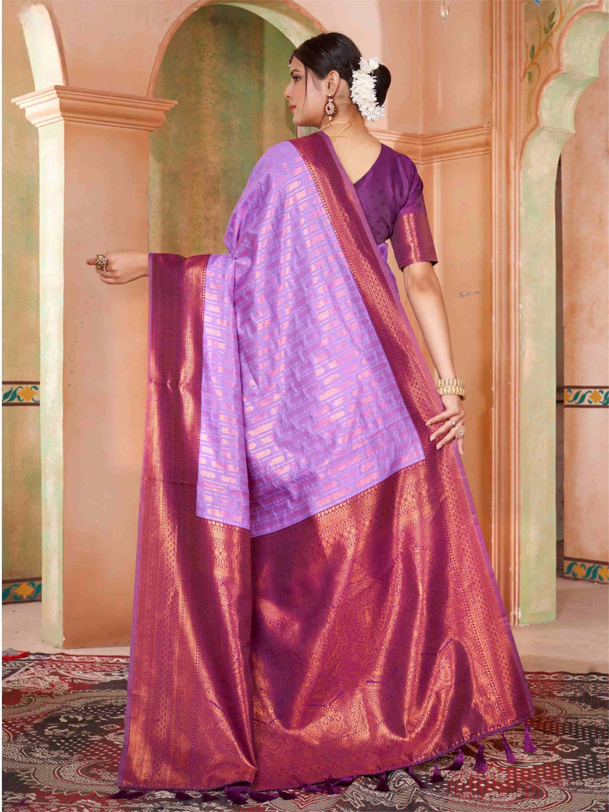 Lavender Kanjivaram Silk Saree