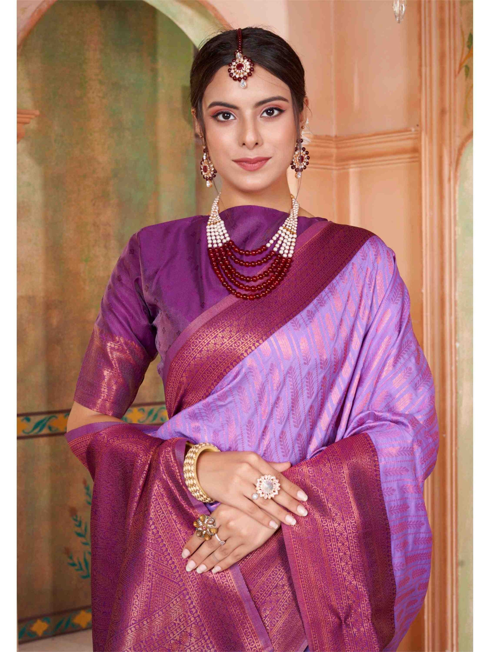 Lavender Kanjivaram Silk Saree