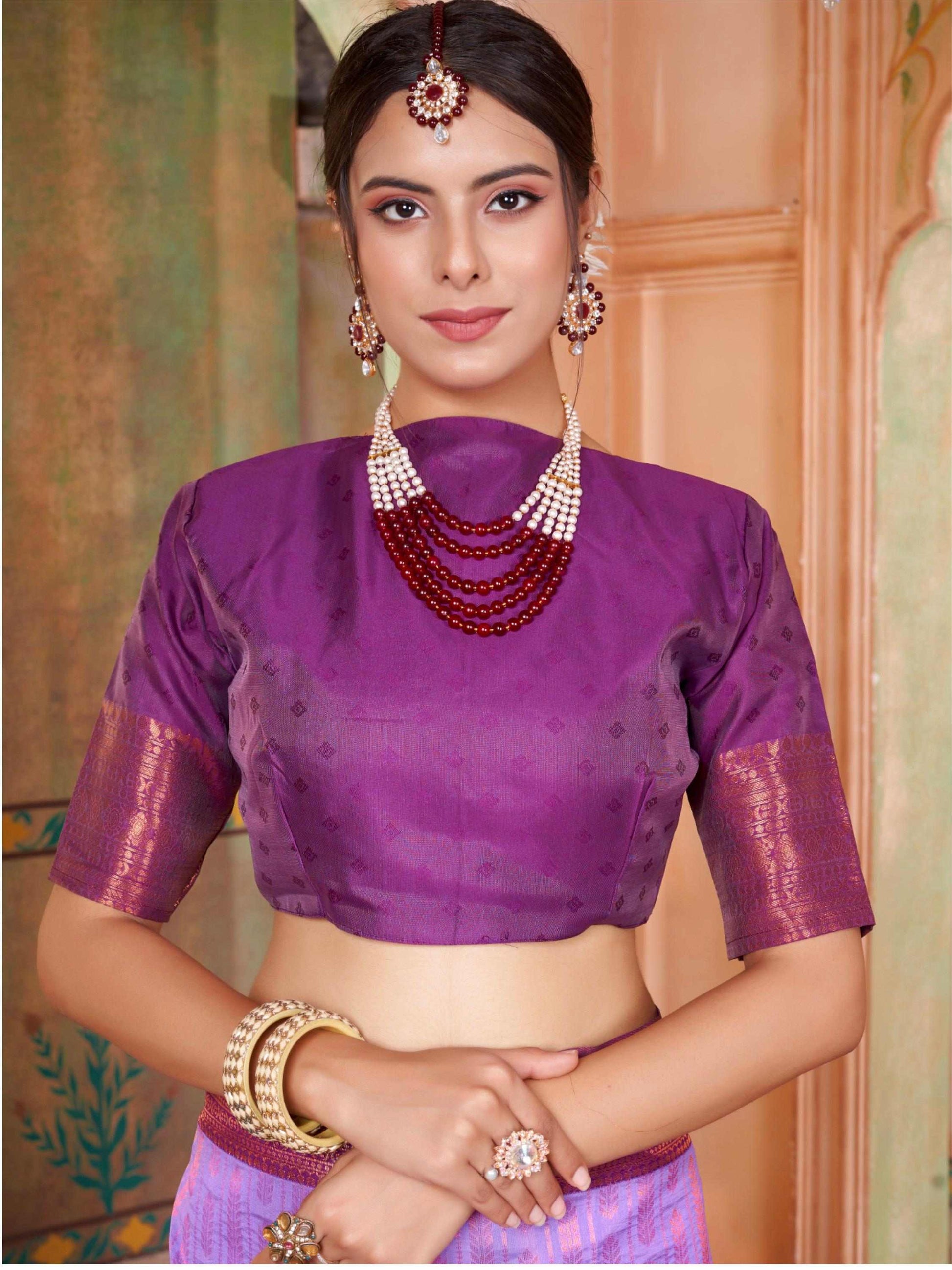 Lavender Kanjivaram Silk Saree