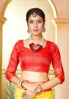 Lemon Yellow Kanjivaram Silk Saree