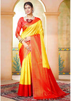 Lemon Yellow Kanjivaram Silk Saree