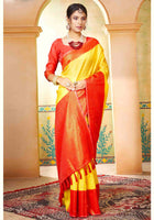 Lemon Yellow Kanjivaram Silk Saree