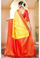 Lemon Yellow Kanjivaram Silk Saree