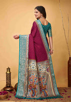 Maroon Dola Silk Cotton Saree