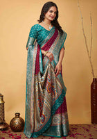 Maroon Dola Silk Cotton Saree