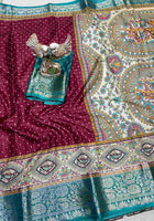 Maroon Dola Silk Cotton Saree