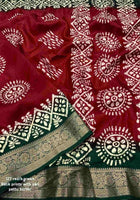 Maroon Dola Silk Cotton Saree