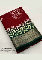 Maroon Dola Silk Cotton Saree