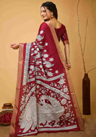 Maroon Handloom Cotton Saree