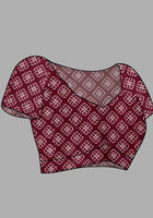 Maroon Jaipuri cotton saree