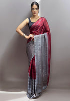 Maroon Ready-to-Wear Saree