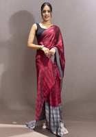 Maroon Ready-to-Wear Saree
