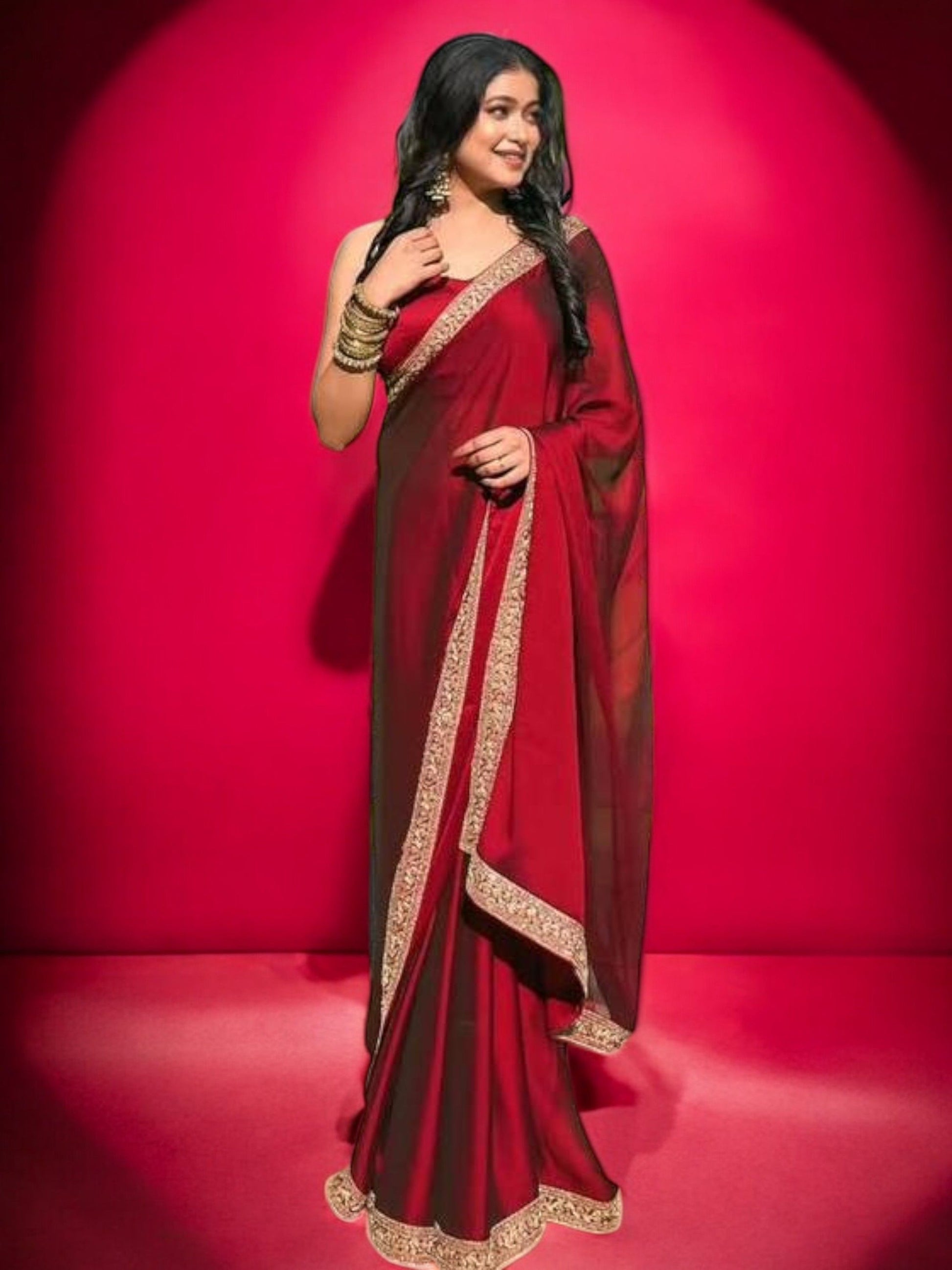 Maroon Silk Saree