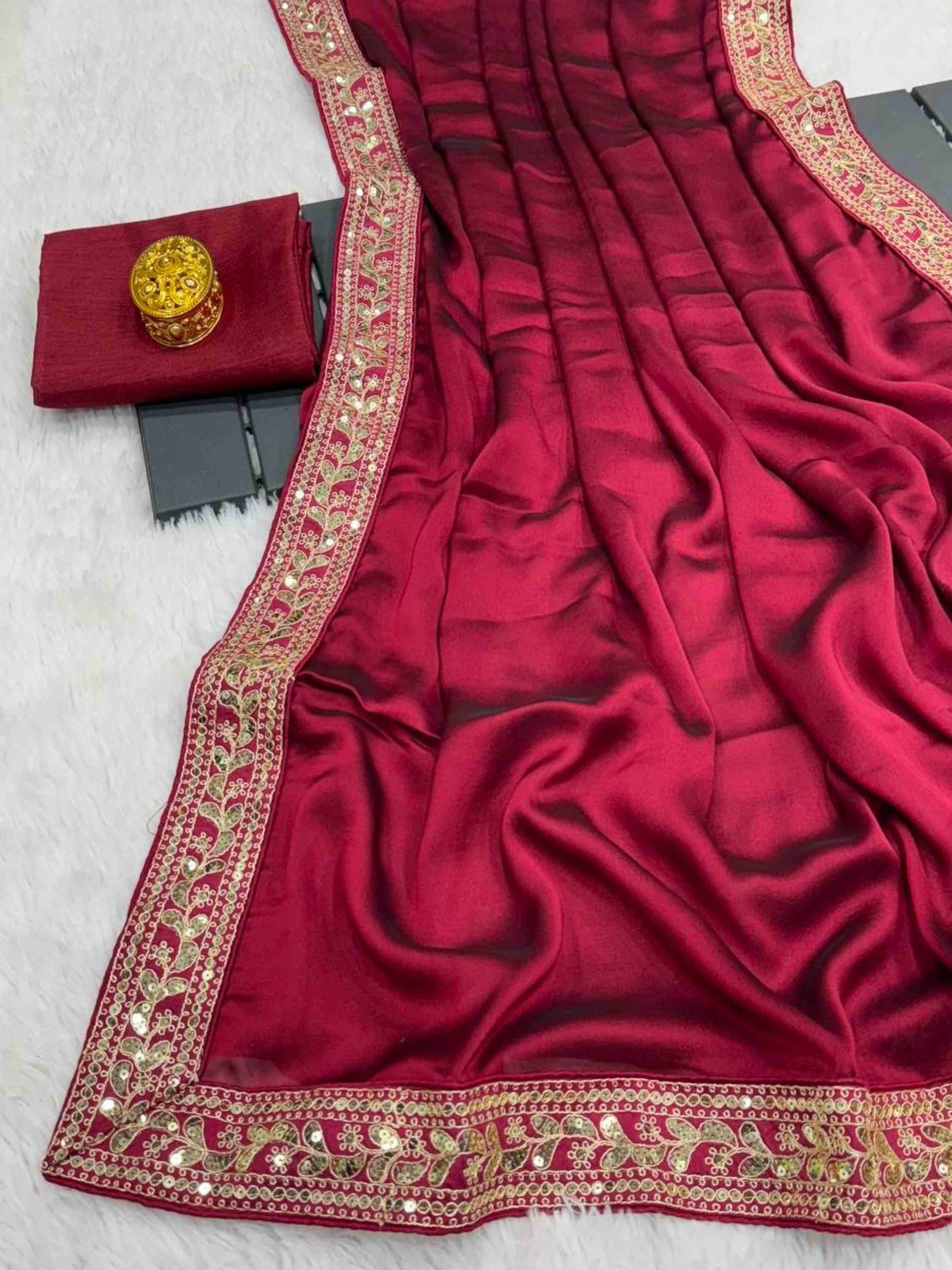 Maroon Silk Saree