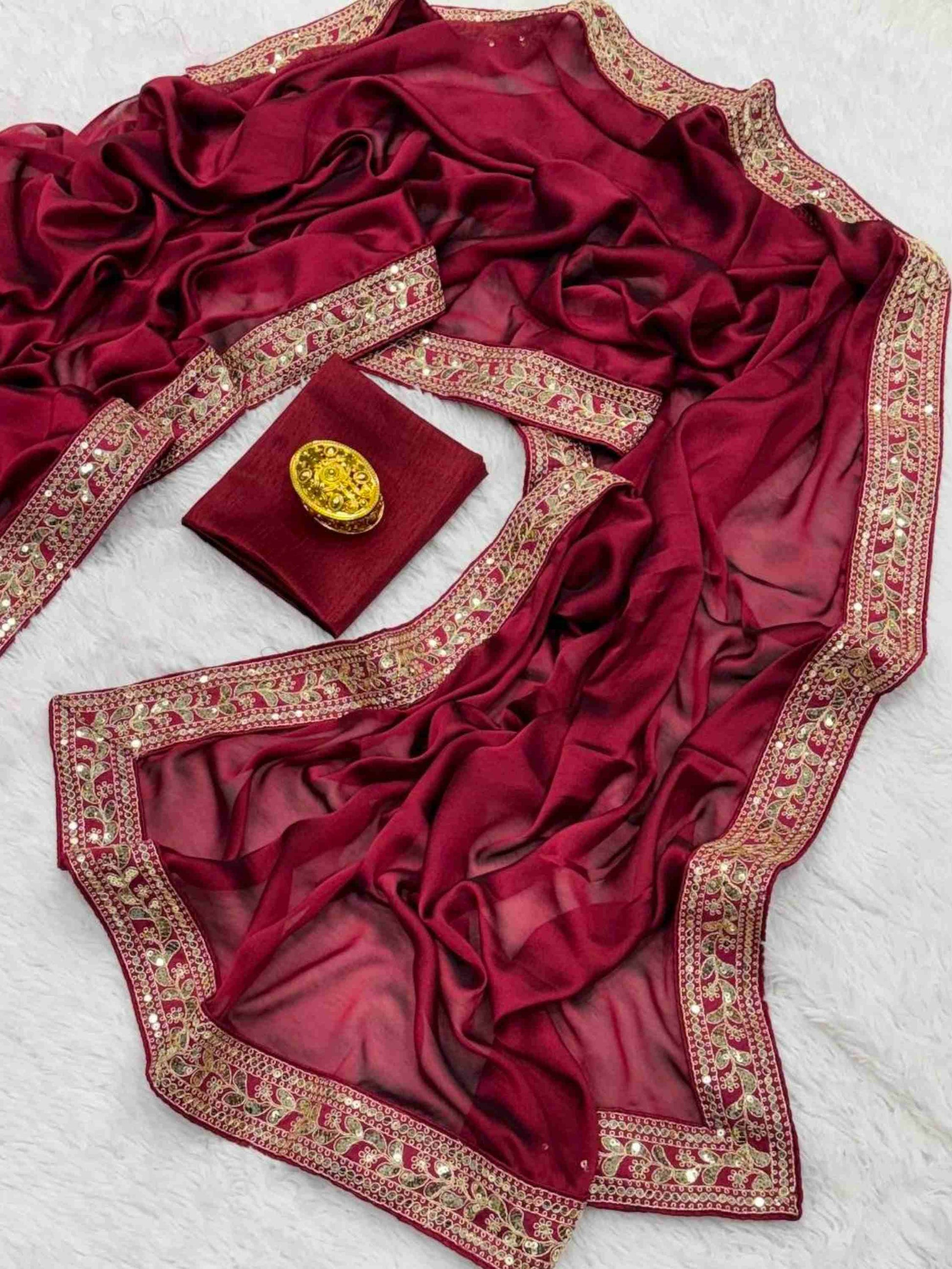 Maroon Silk Saree