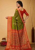 Mehandi Green Dola Silk Saree