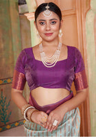 Mint Green Kanjivaram Silk Saree