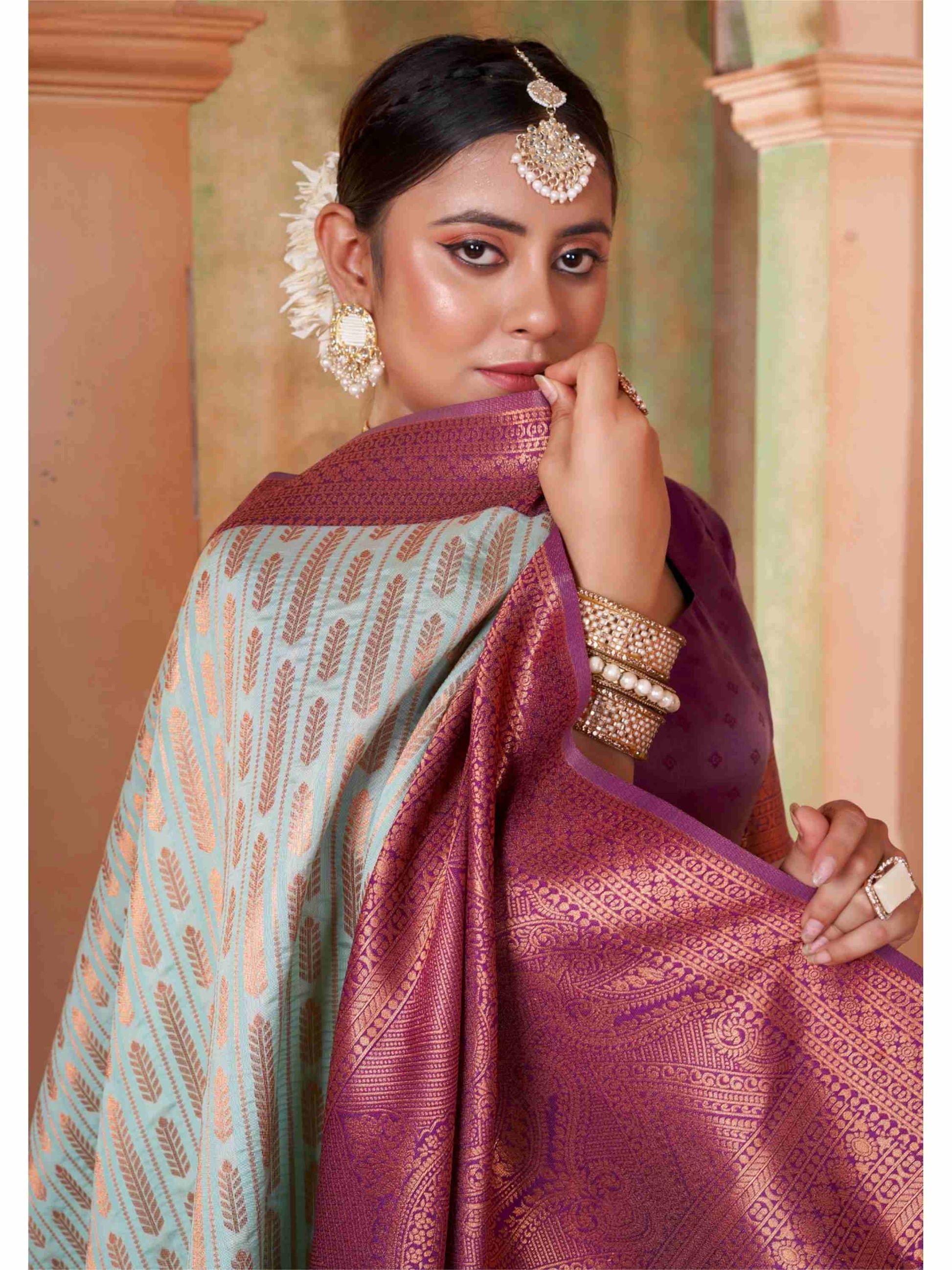 Mint Green Kanjivaram Silk Saree