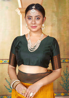 Mustard Kanjivaram Silk Saree