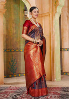 Navy Blue Kanjivaram Silk Saree