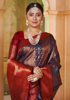 Navy Blue Kanjivaram Silk Saree