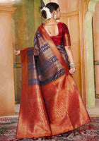 Navy Blue Kanjivaram Silk Saree