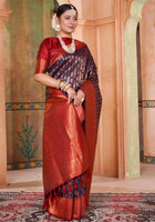 Navy Blue Kanjivaram Silk Saree