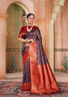 Navy Blue Kanjivaram Silk Saree