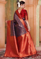 Navy Blue Kanjivaram Silk Saree