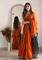 Orange Chanderi Saree
