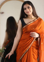 Orange Chanderi Saree