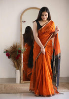Orange Chanderi Saree