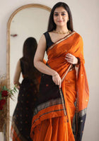Orange Chanderi Saree