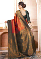 Orange Kanchipuram Silk Saree