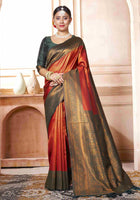 Orange Kanchipuram Silk Saree