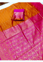 Orange Litchi Silk Saree